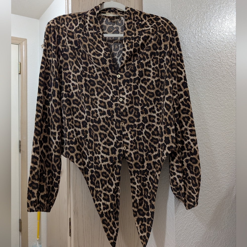 Michael Kors Large Leopard Blouse